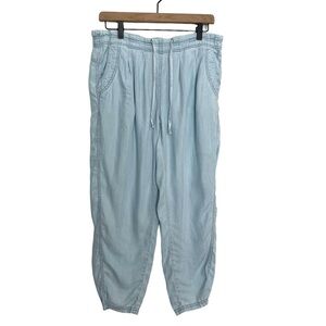 Prana Aberdeen Pull On Elastic Waist Drawcord Pants Joggers Size M Blue Tencel